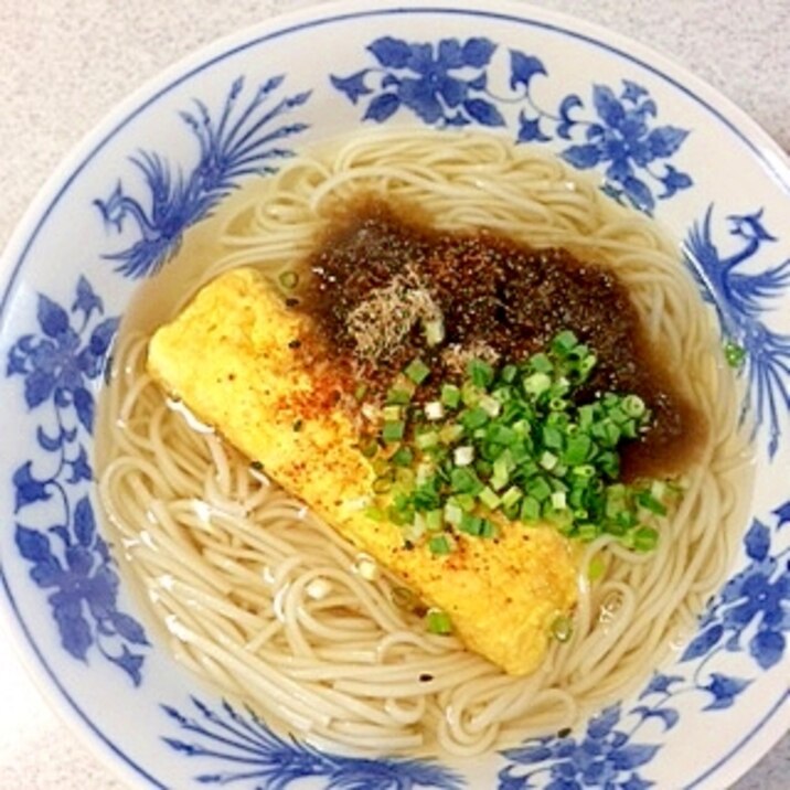 白だしで~玉子焼き昆布うどん